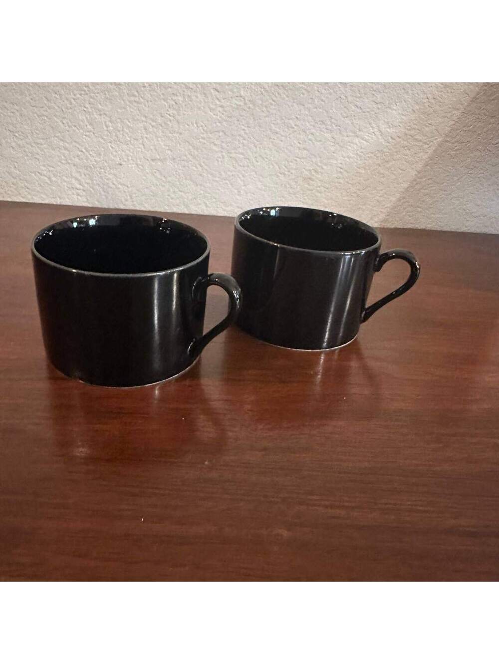 Vintage Fitz & Floyd Total Color Spectrum Black Mugs Set of 2 Japan